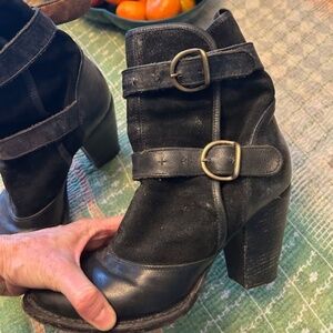Fiorentini + Baker ankle boots in black leather and suede - sz 39